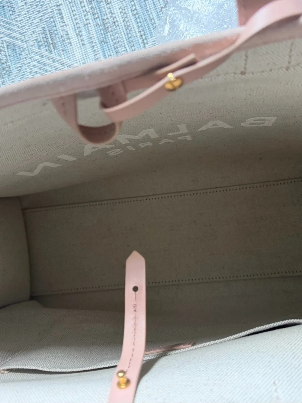 Balmain Medium Suede B-Army Tote in Neutral Rose
